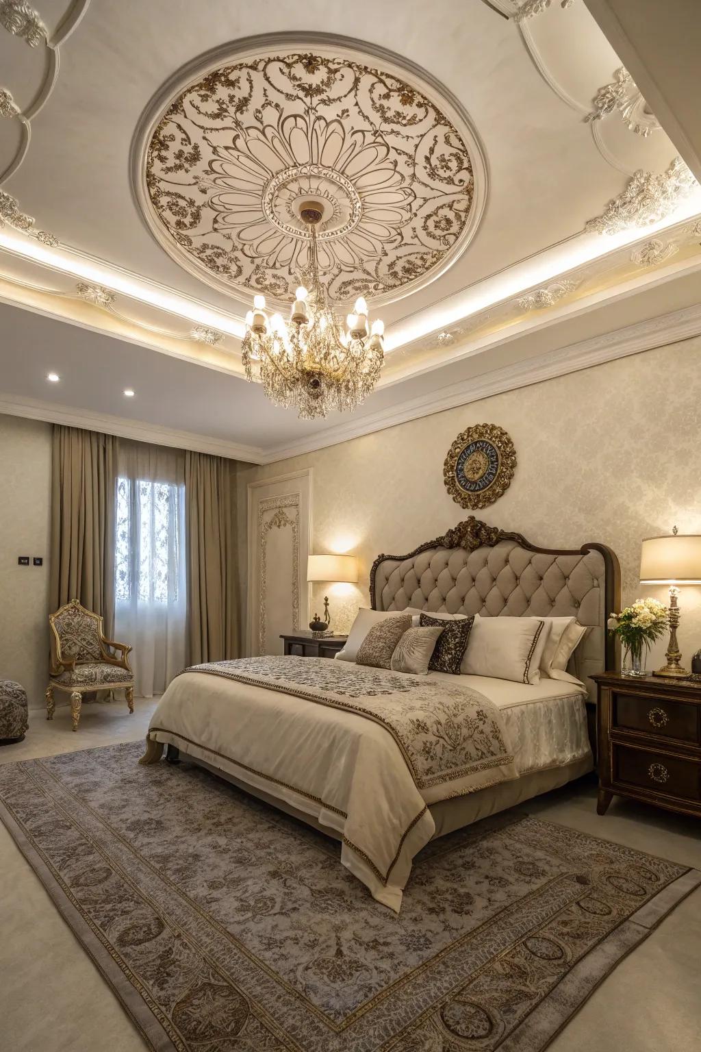 Ceiling medallions add classic elegance and polish.