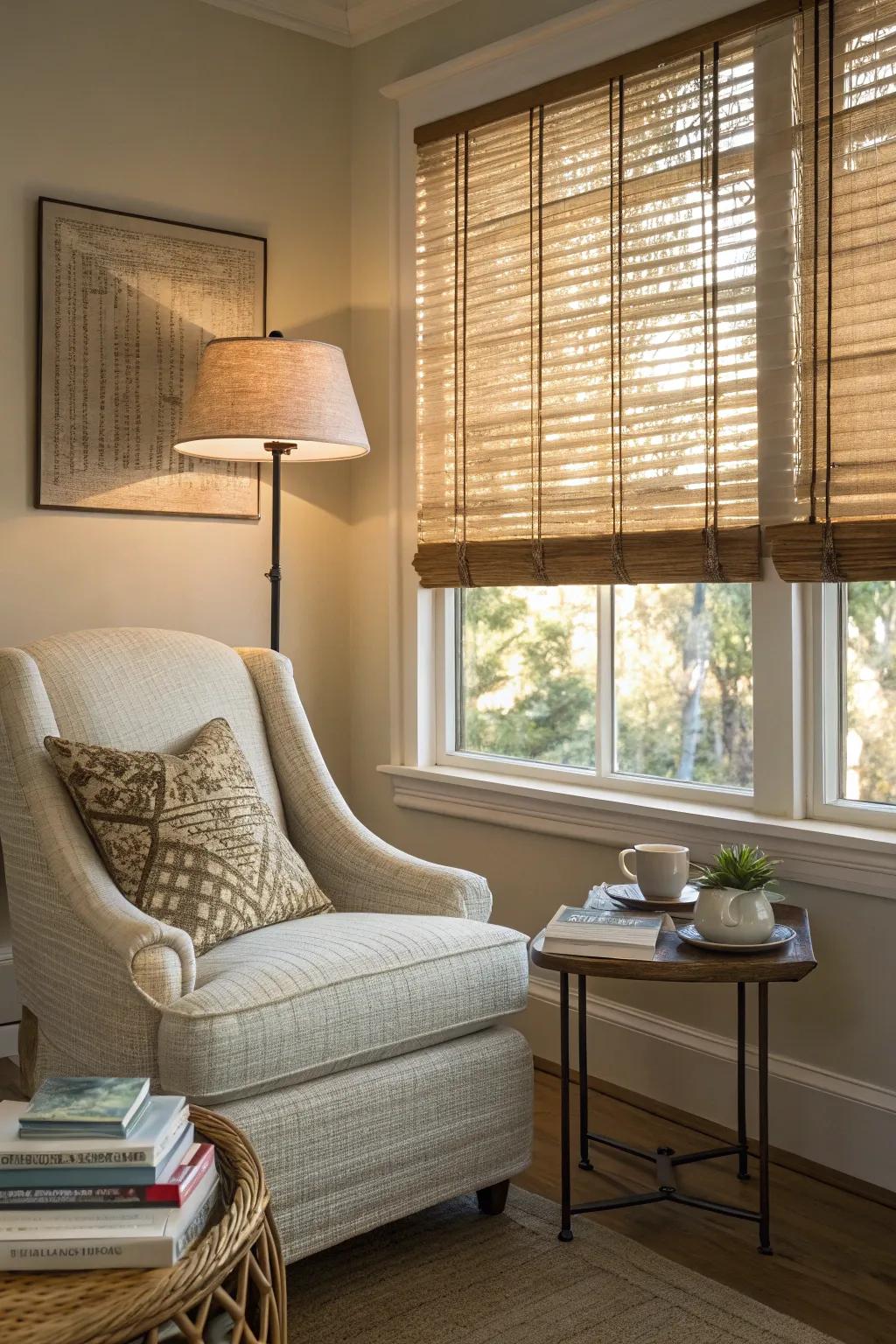 Embrace natural style with bamboo blinds.