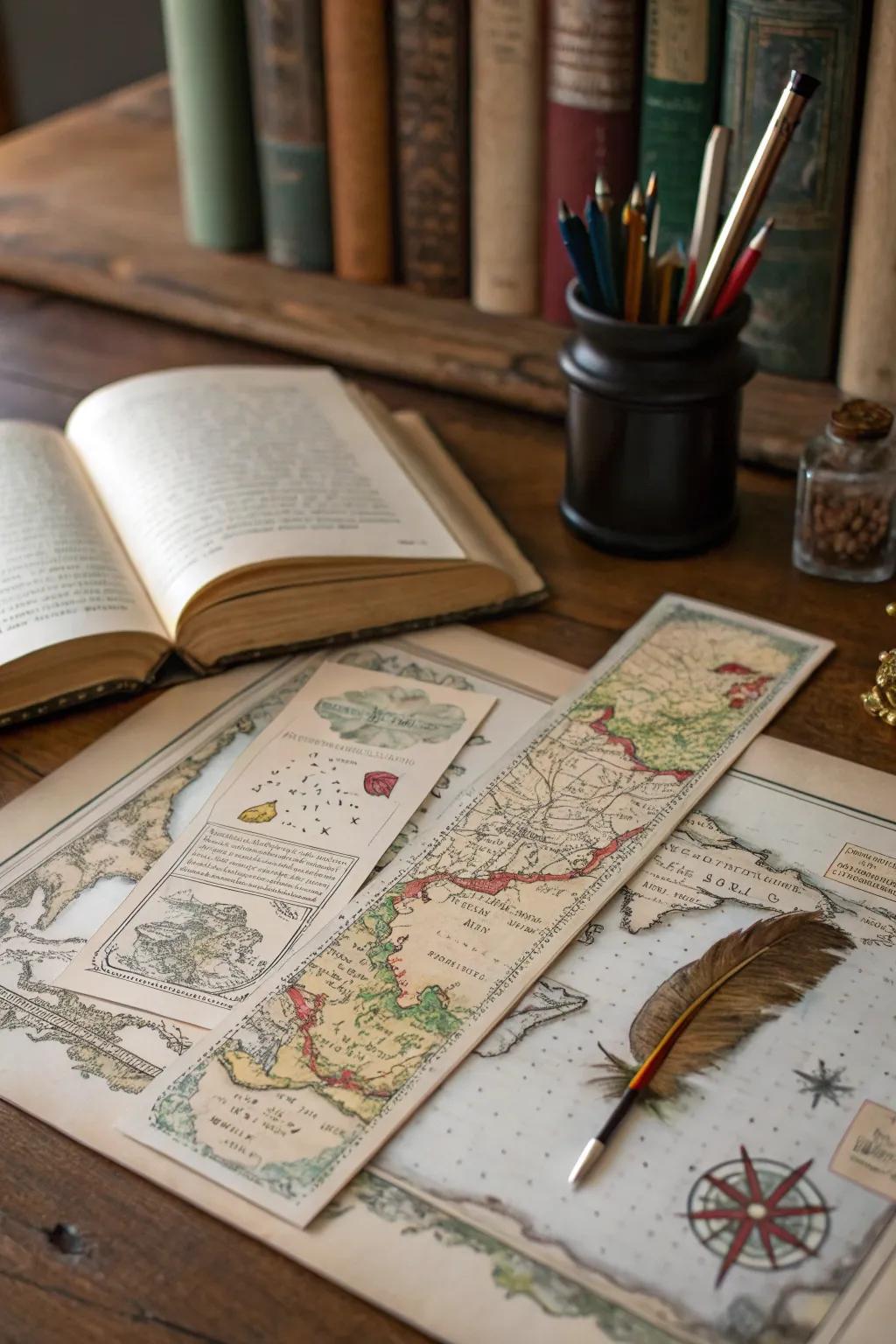 Fantasy map designs inspire adventure in your bookmarks.