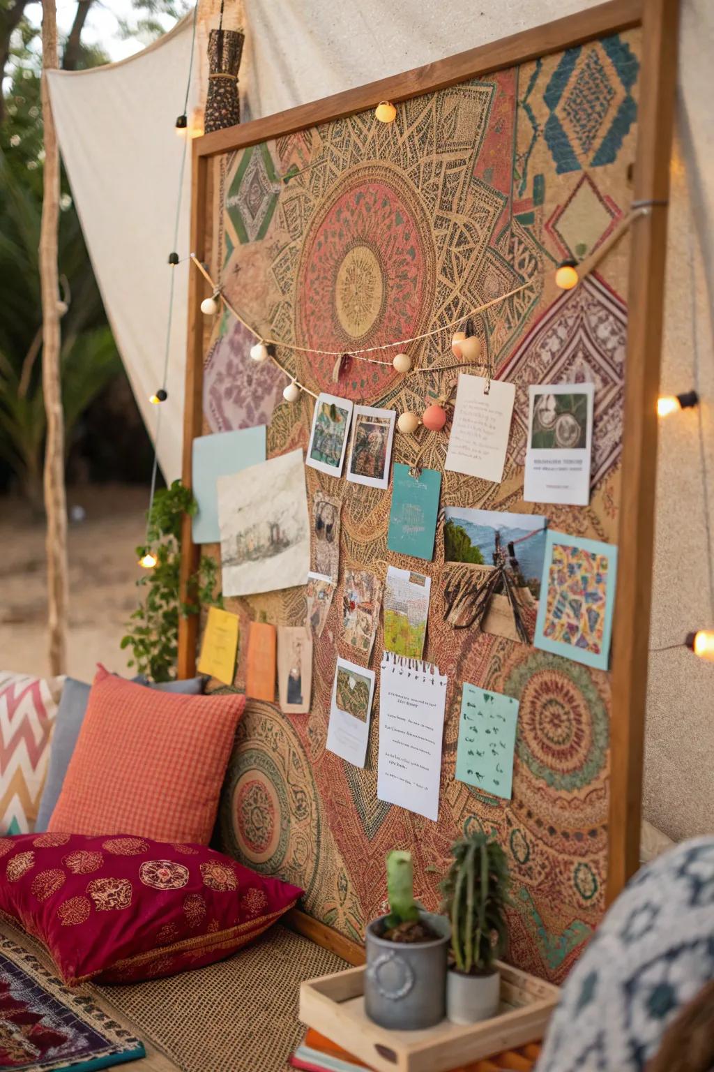 Boho-inspired backgrounds bring a relaxed, eclectic vibe.