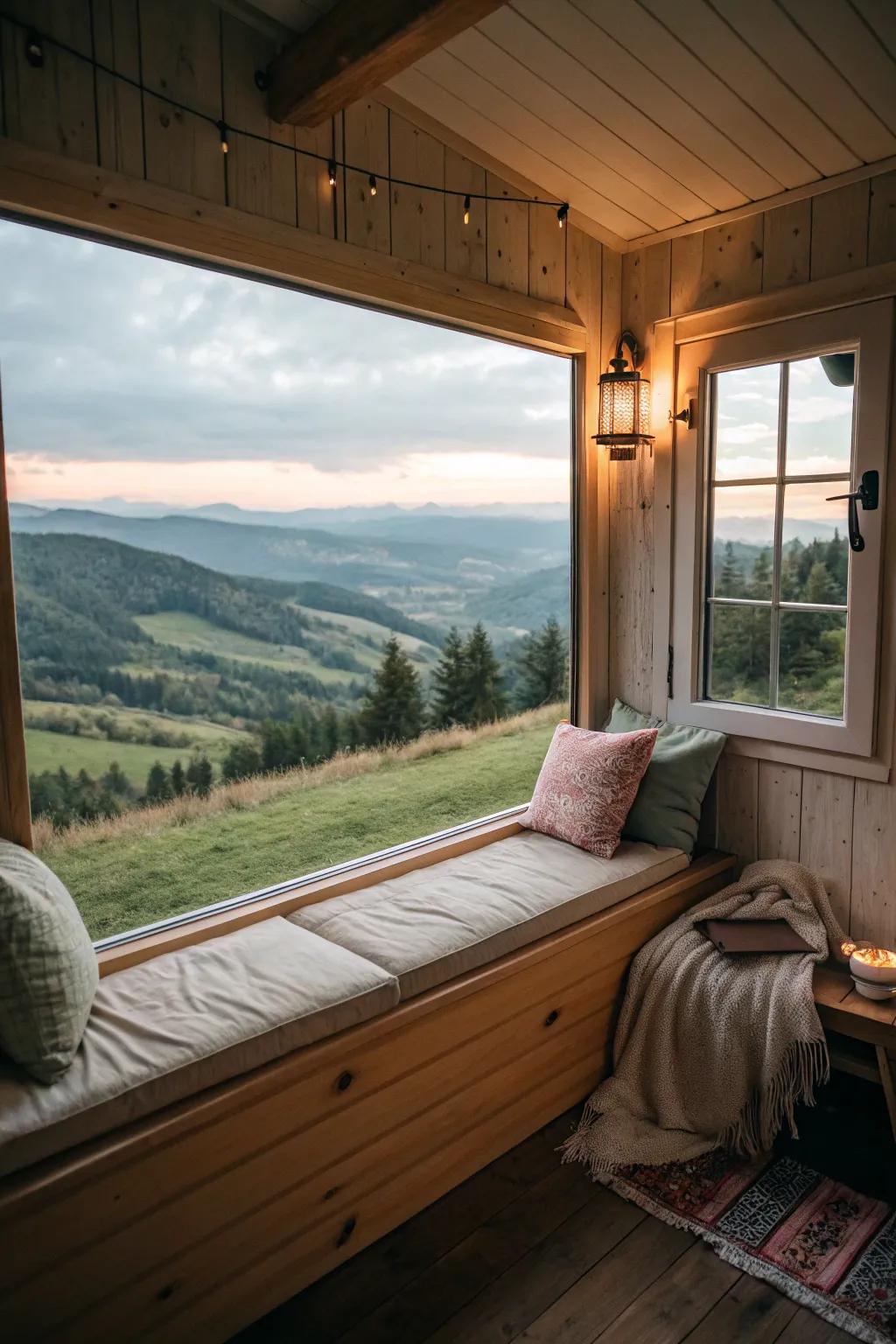 A charming window seat for enjoying the natural surroundings