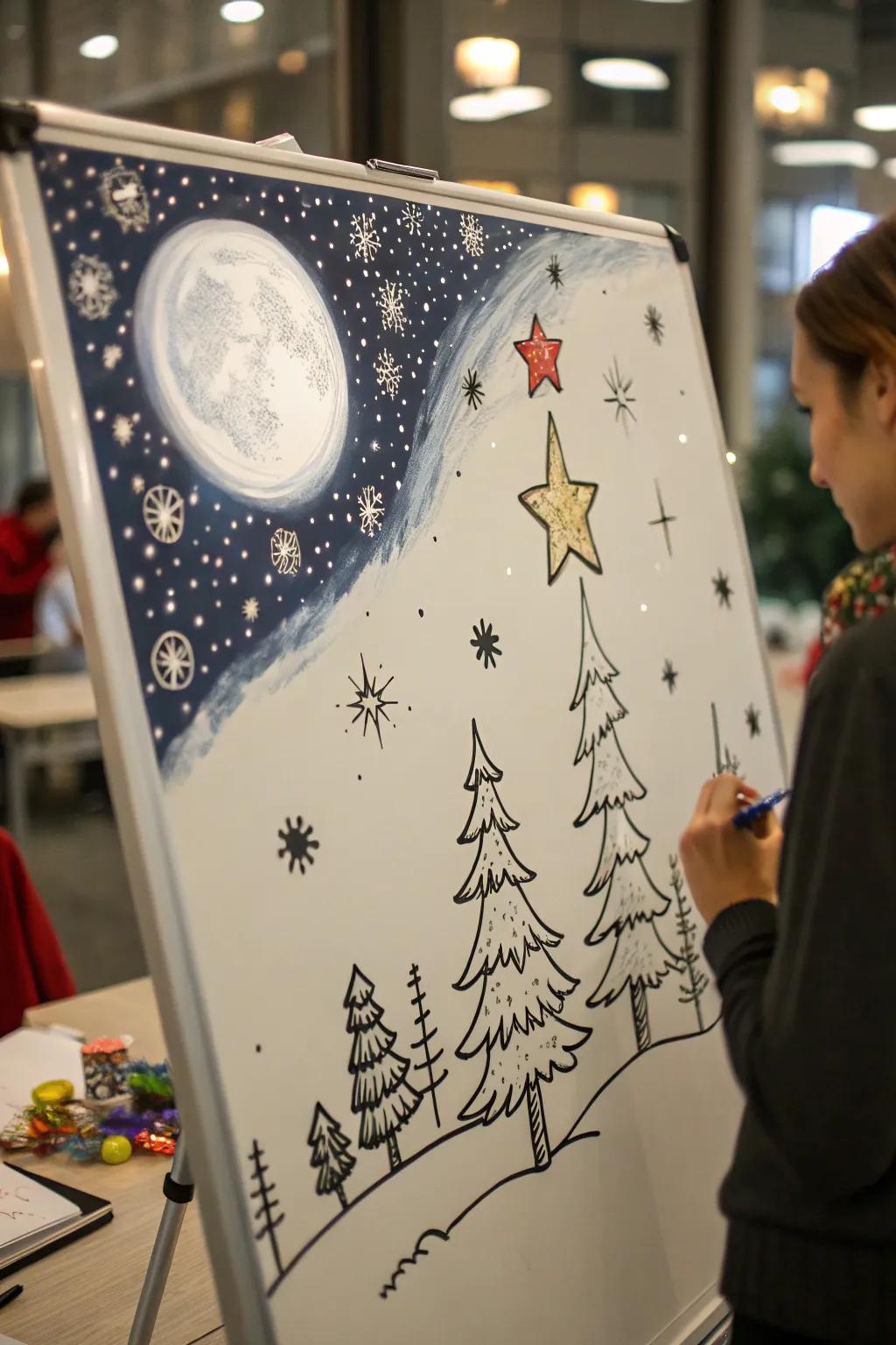 A starry Christmas night captures the magic of the holiday.