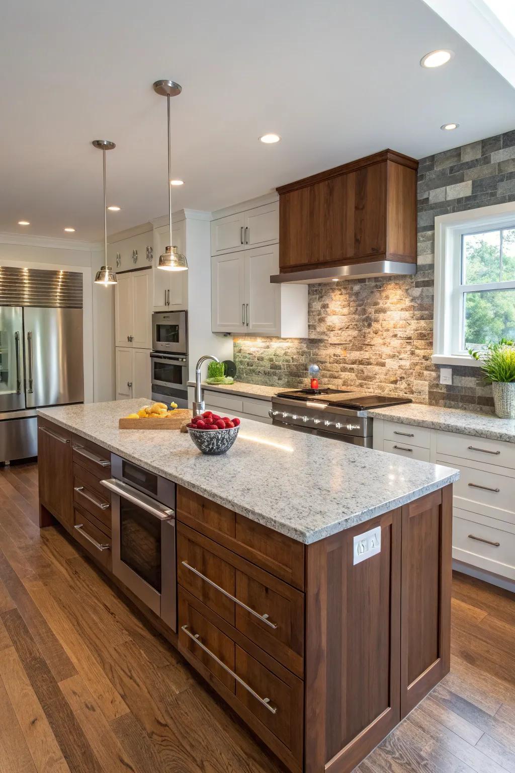 Mixing materials adds character and function to countertop extensions.