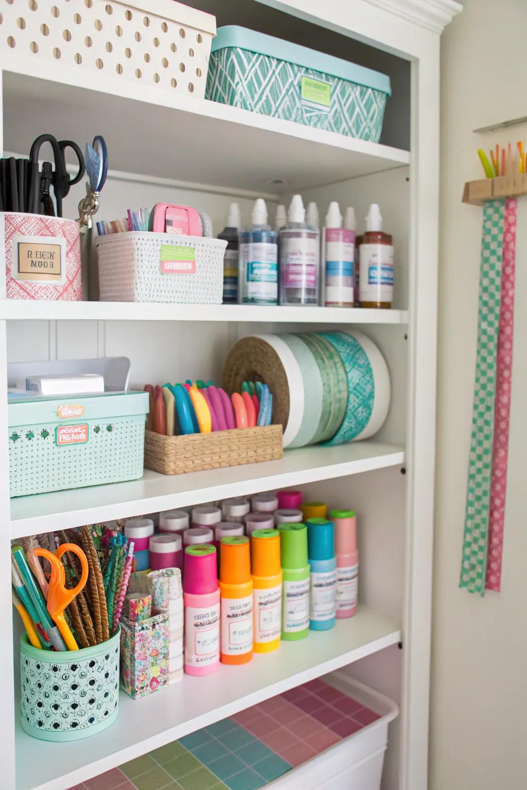 Regular purging keeps your craft closet clutter-free.