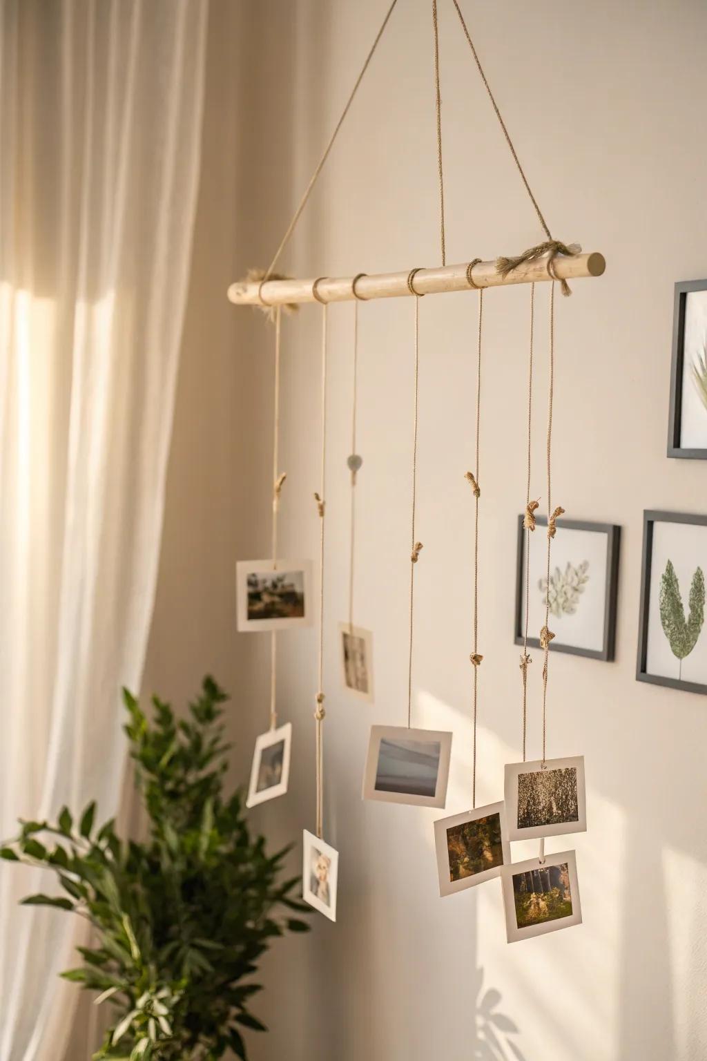 Capture and cherish your memories with a beautifully crafted stick picture mobile.
