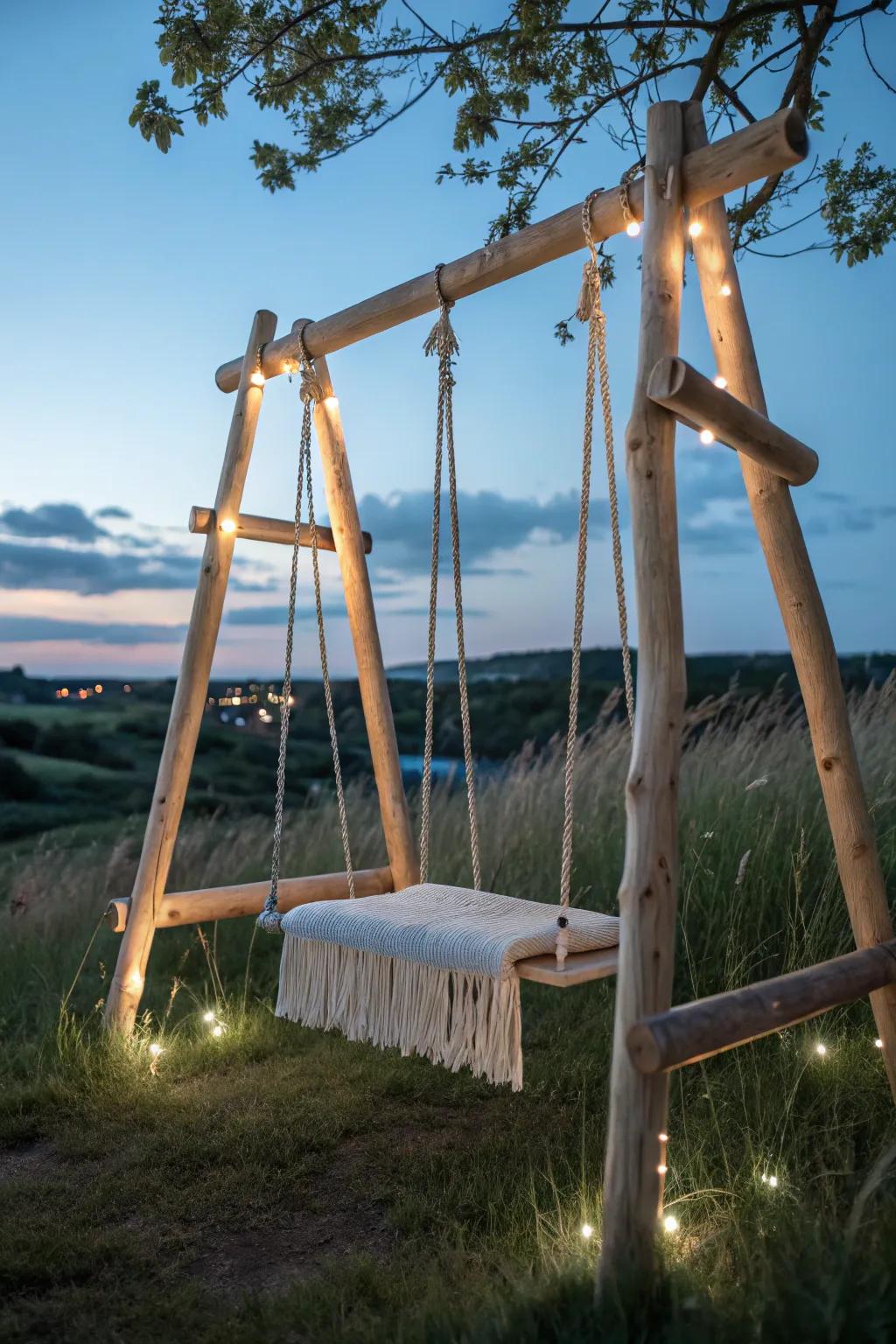 Illuminate your child's playtime with the enchanting glow of this magical playground swing.