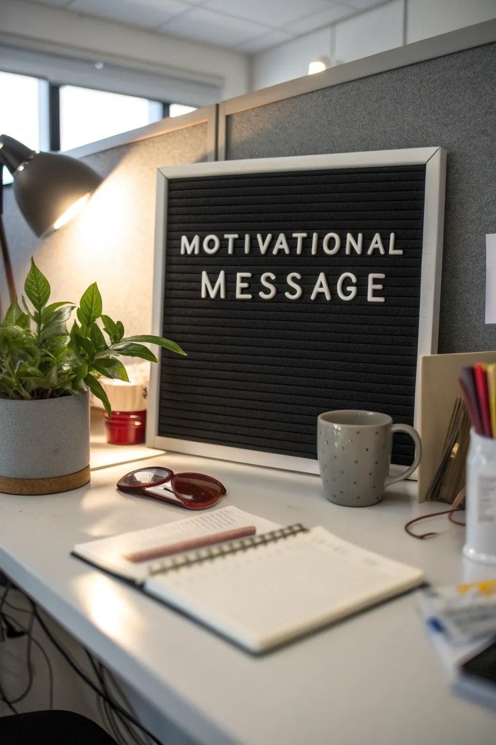 A letter board offers a fun and customizable decor option.