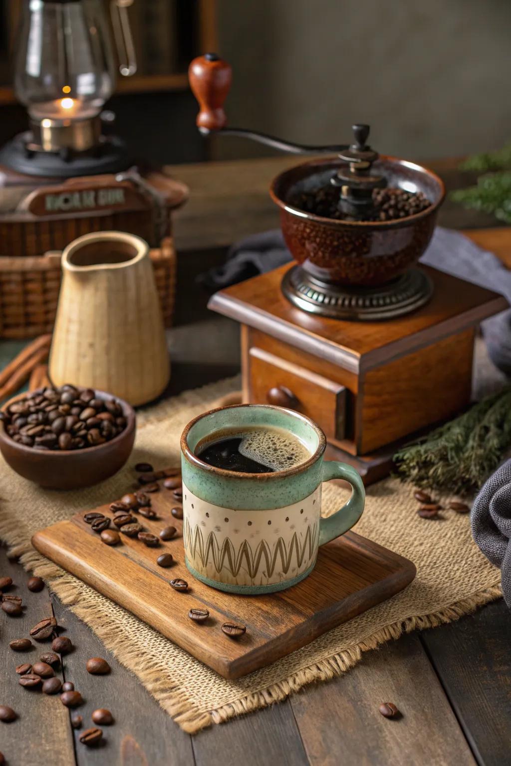 An artisan coffee set that elevates her morning ritual.