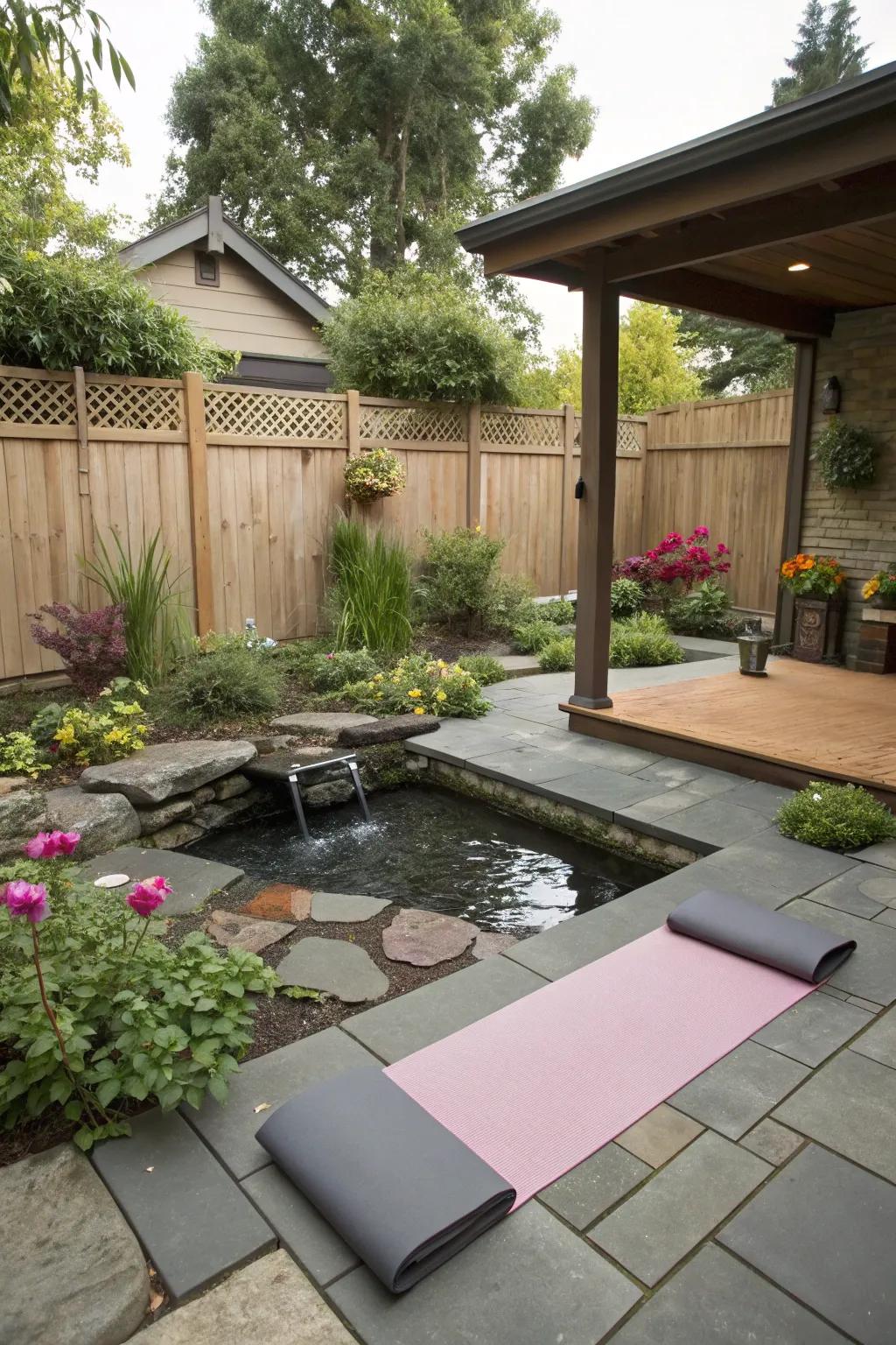 A dedicated yoga space for mindfulness and relaxation.