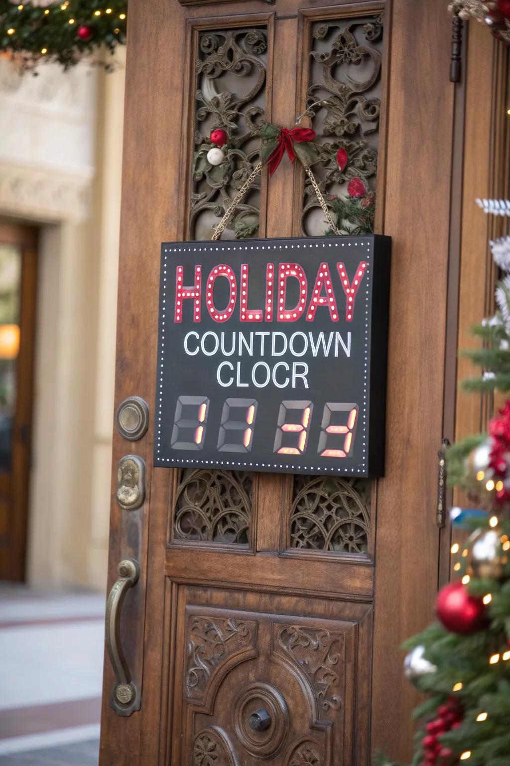 An elegant clock counting down to Christmas.