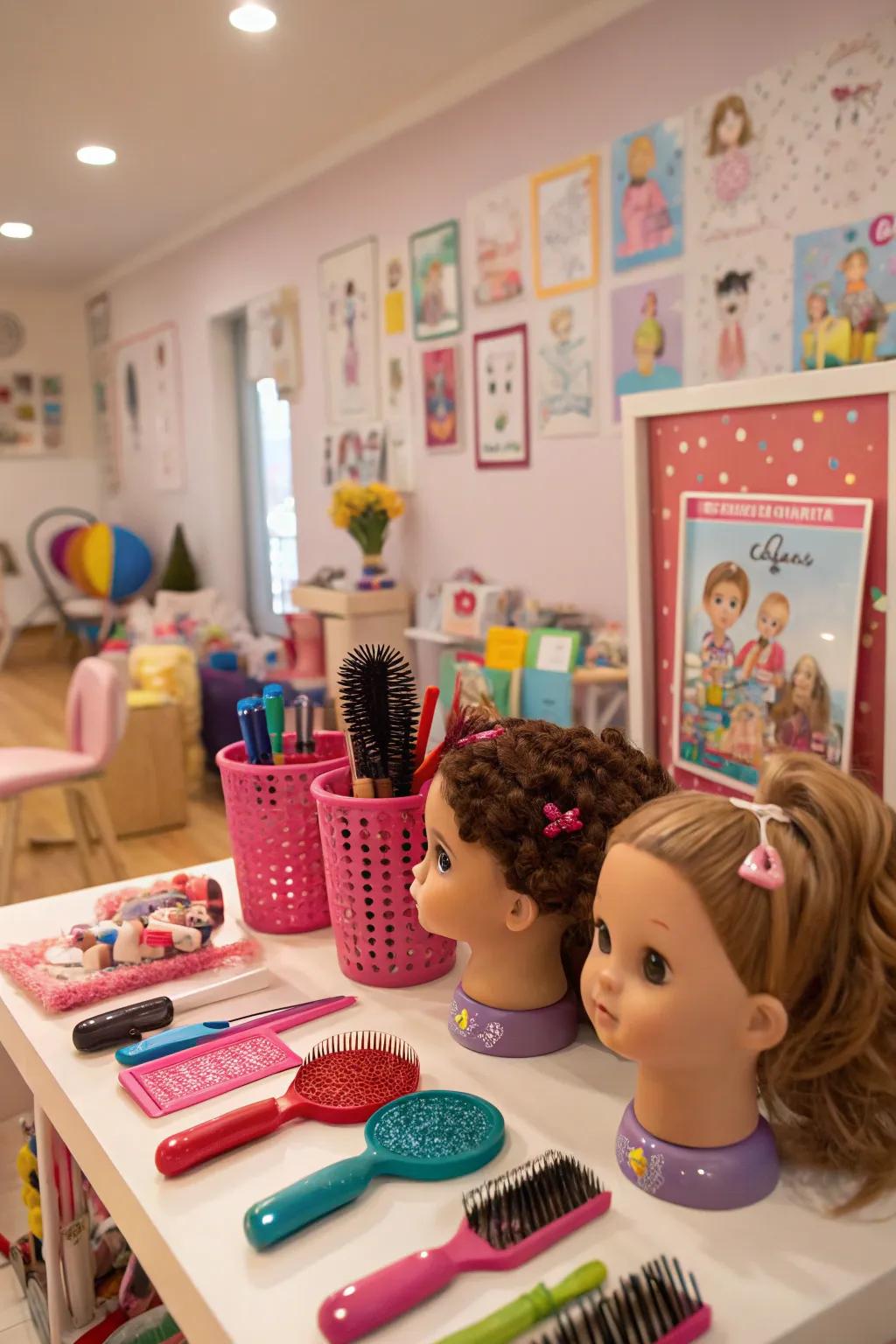 Style creativity with a hair salon play center.