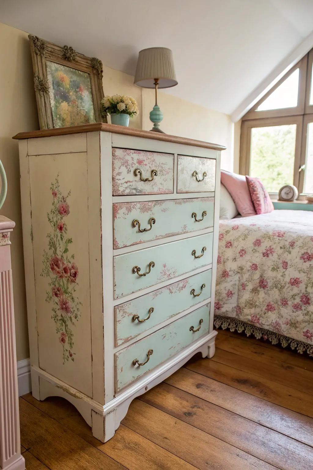 Chalk paint offers a velvety, shabby chic finish.