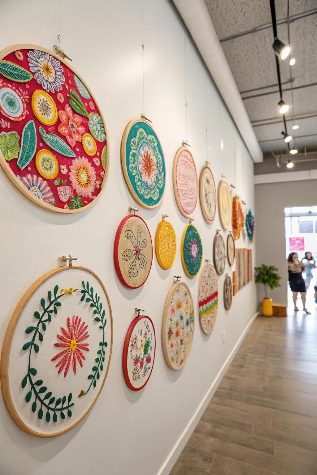 Embroidery hoop art adds a handmade charm to your decor.