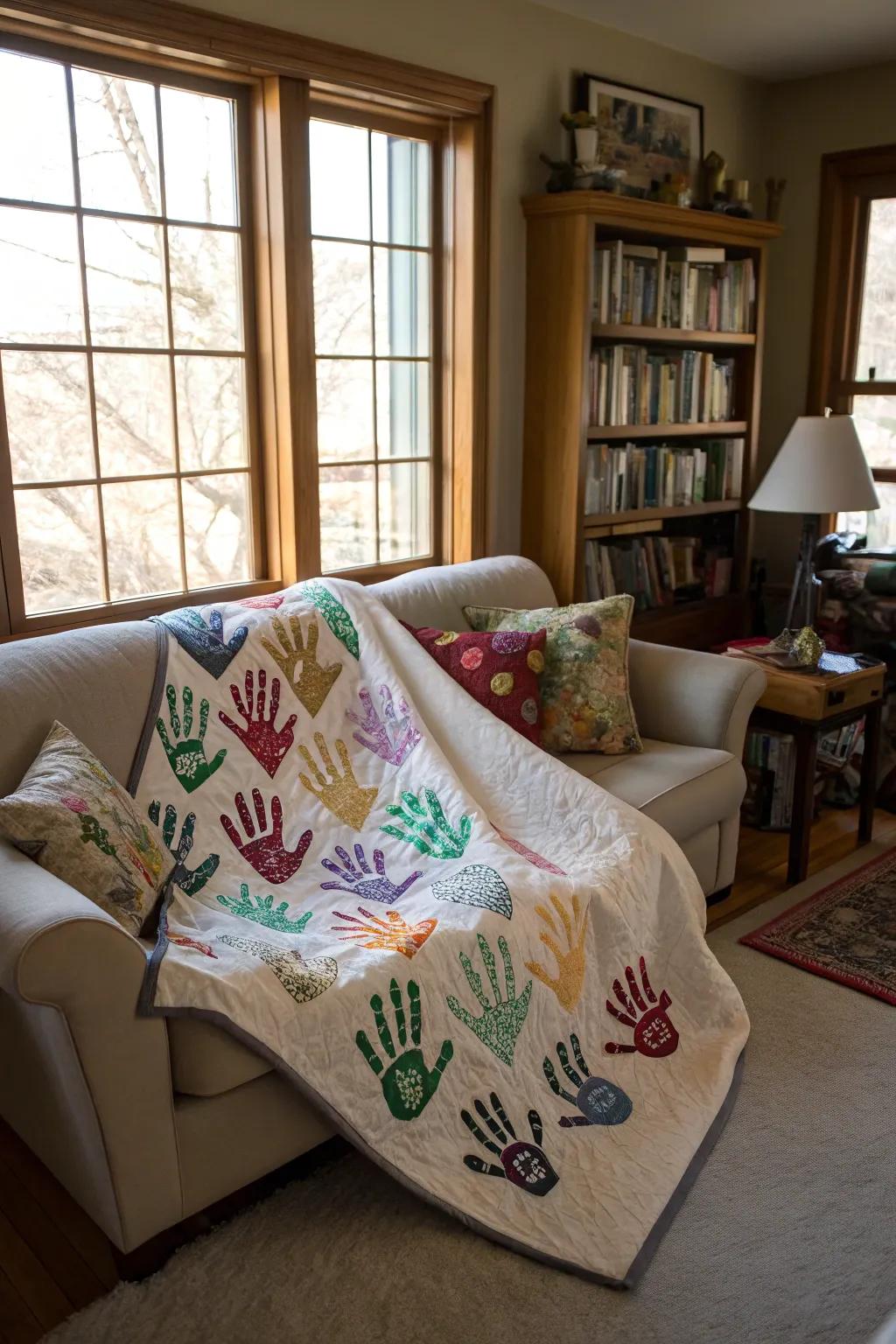 Snuggle up with a quilt filled with family memories.