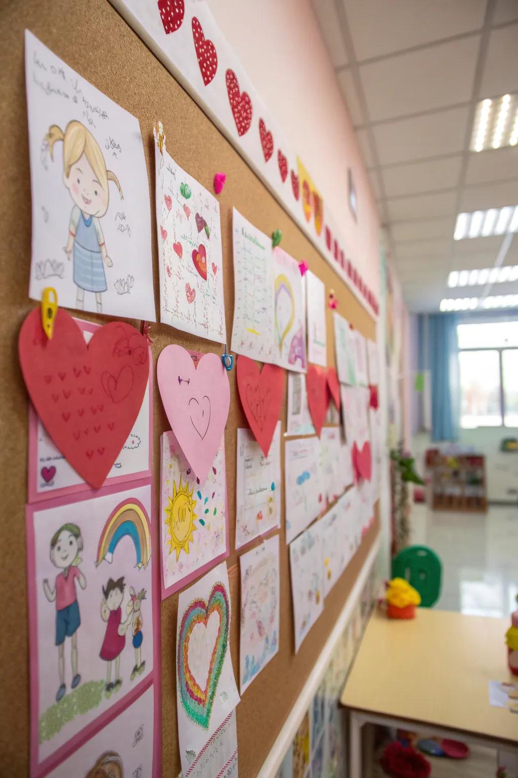 Document acts of love with this heartwarming bulletin board.