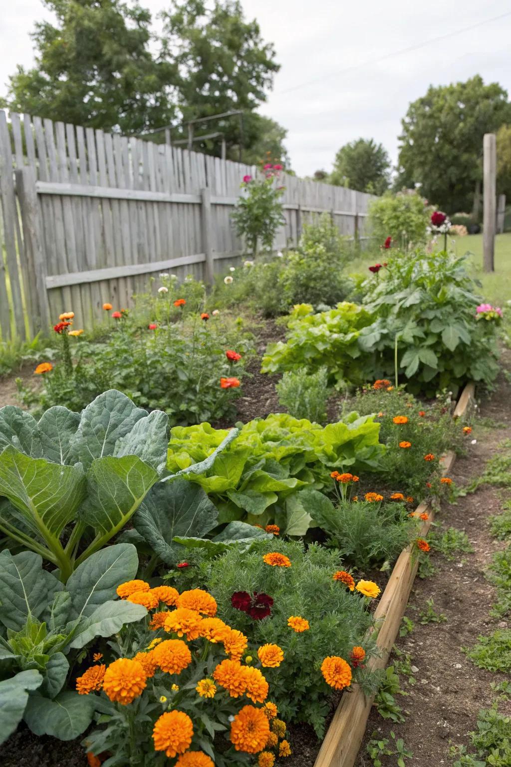 A fusion of edible plants and flowers creates beauty and bounty.