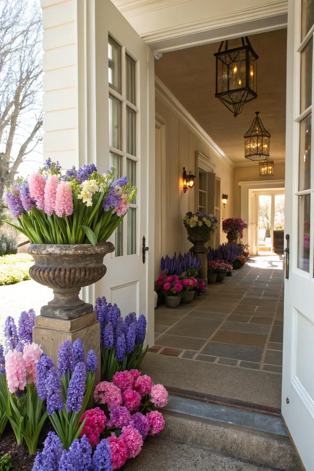 Hyacinths bring spring fragrance and vibrant colors.