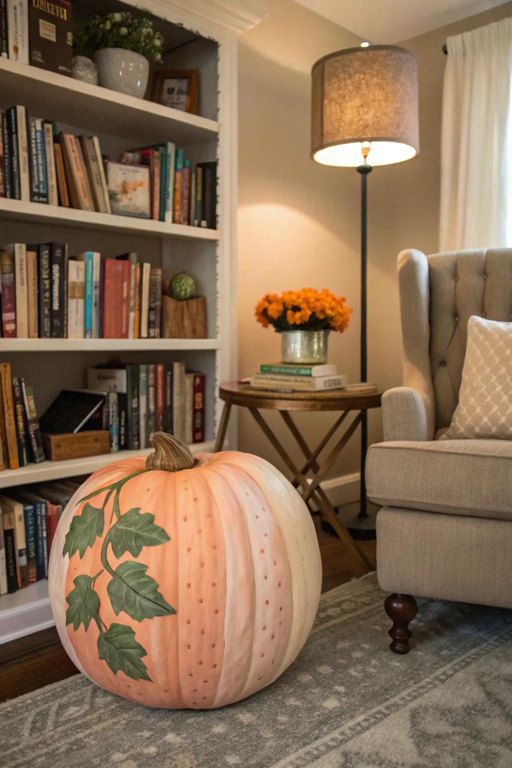 Peach pumpkins for a sweet and calming decor.