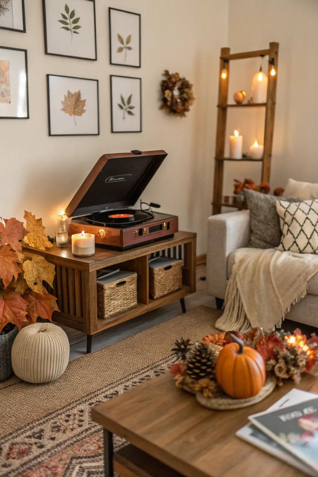 Set the mood with a playlist that embodies the essence of fall.