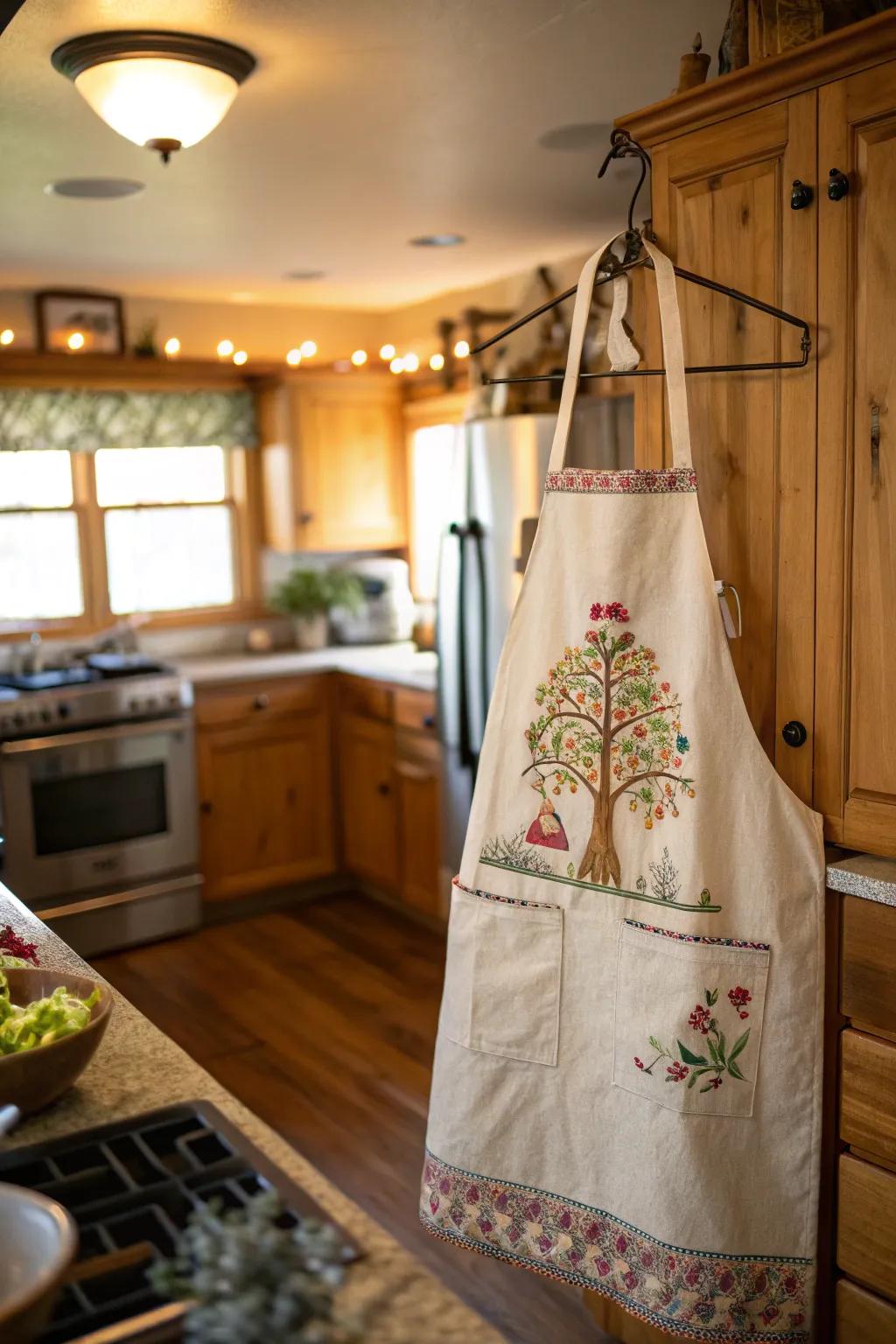 A personalized apron that's both practical and charming for her cooking adventures.