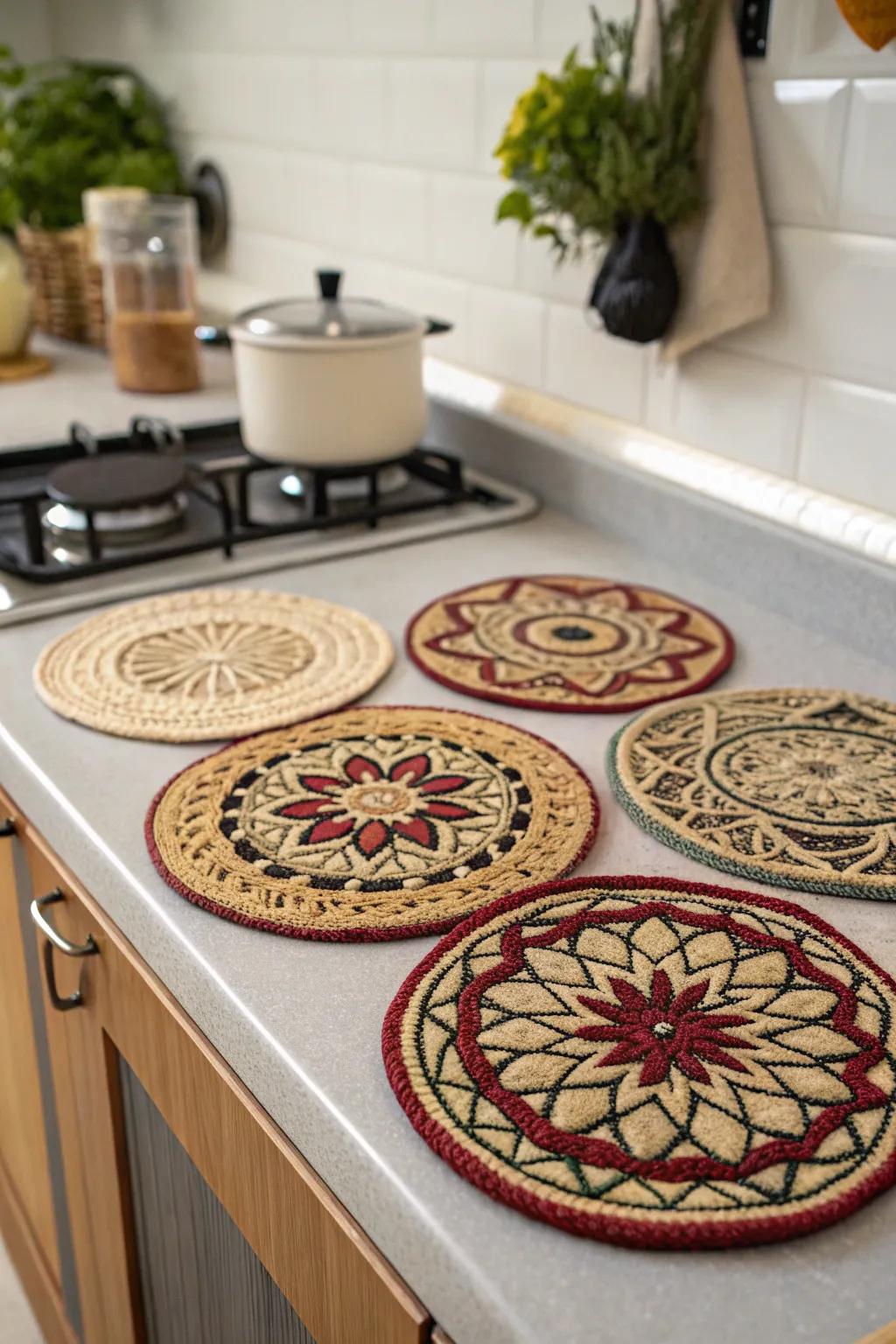 Protect surfaces with handcrafted trivets.