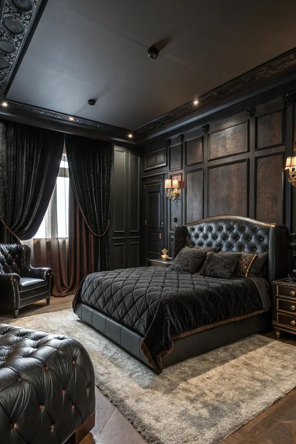 An all-black design creates a dramatic Gothic statement.