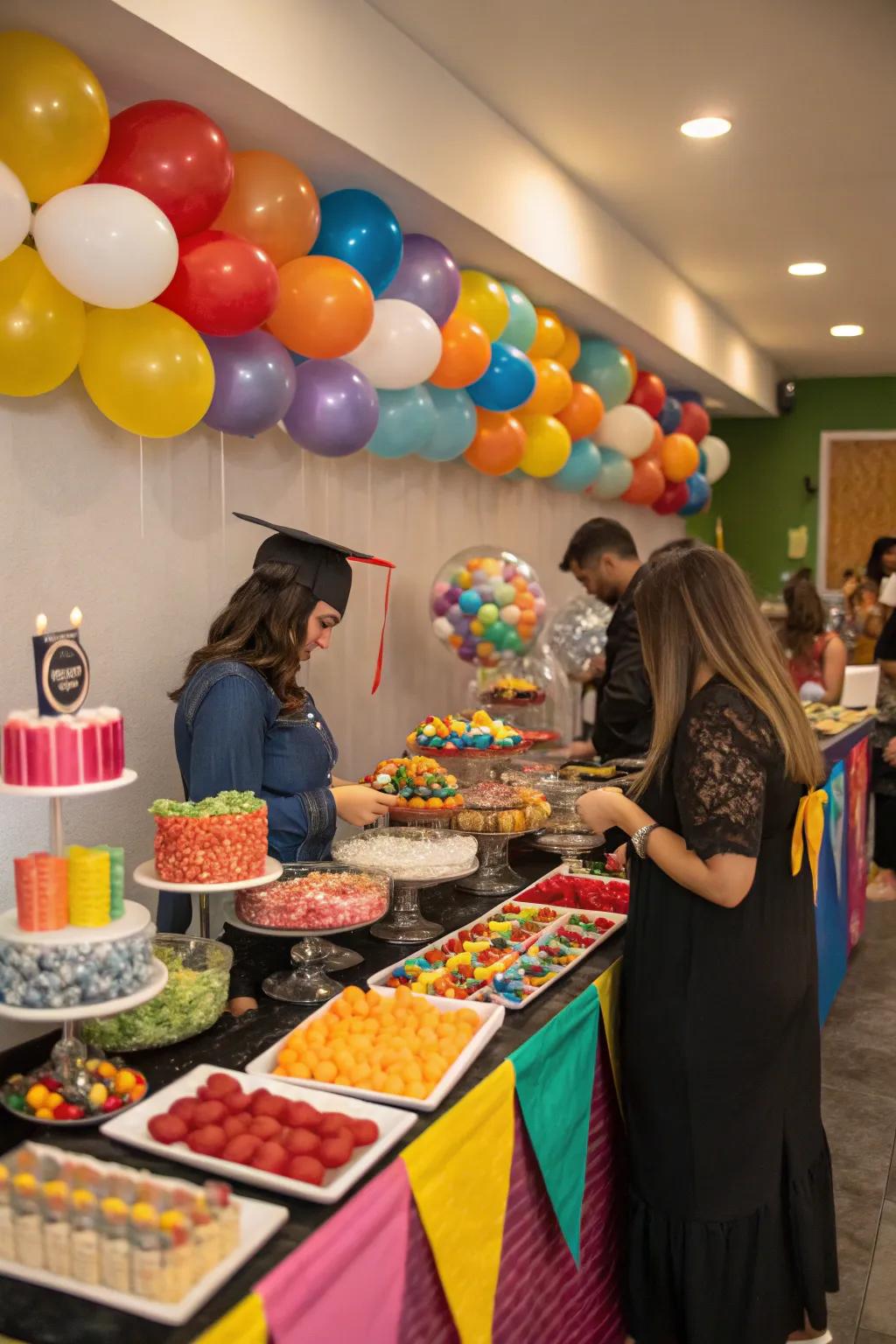 A dessert bar that sweetens your graduation celebration.