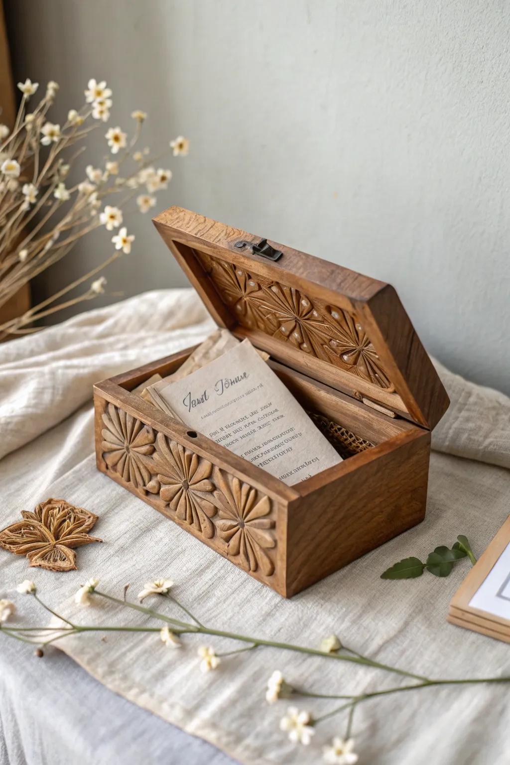 Cherish memories and gratitude with a family heirloom box.
