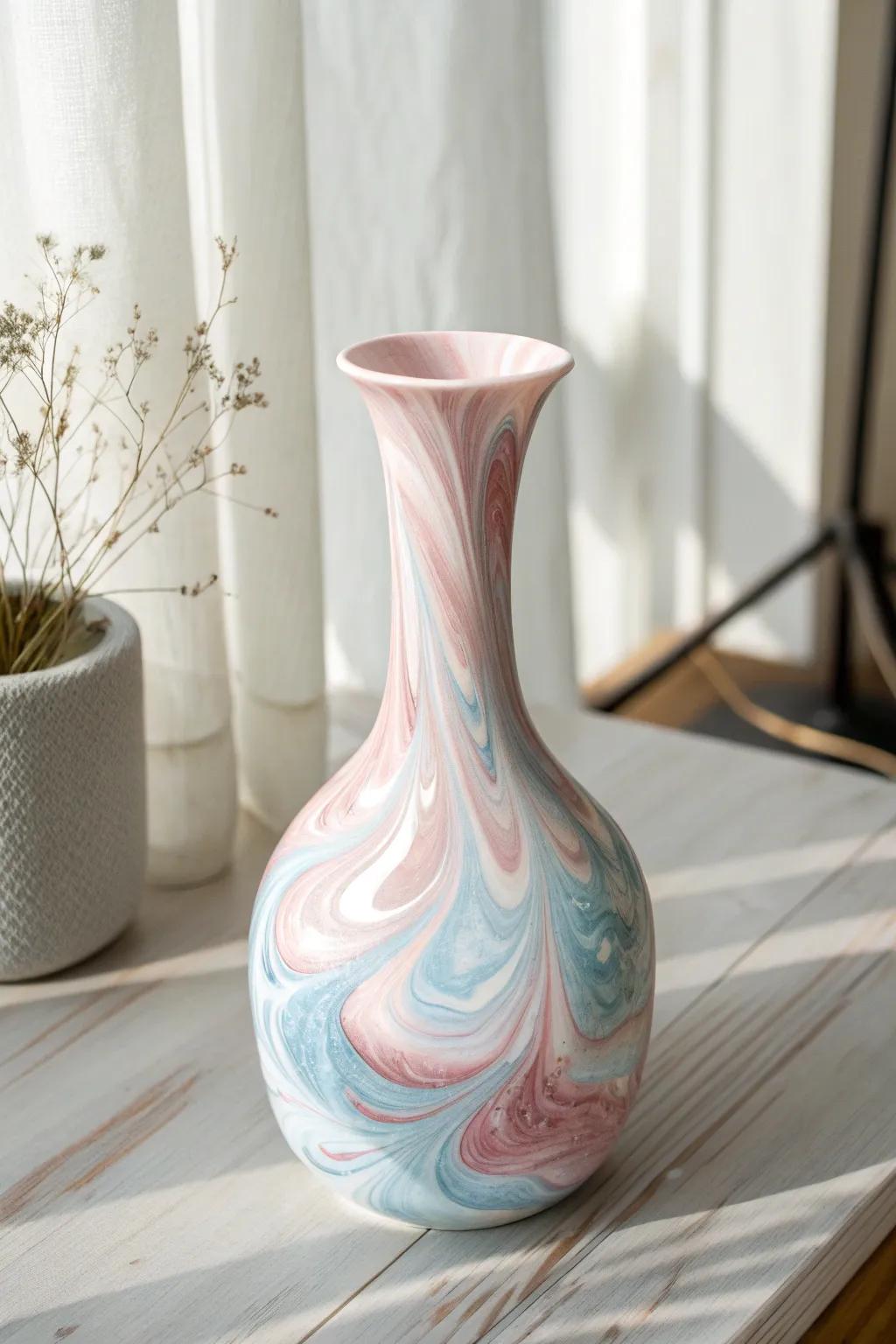 Elevate your decor with DIY marbled vases—a simple touch of elegance for the modern home.