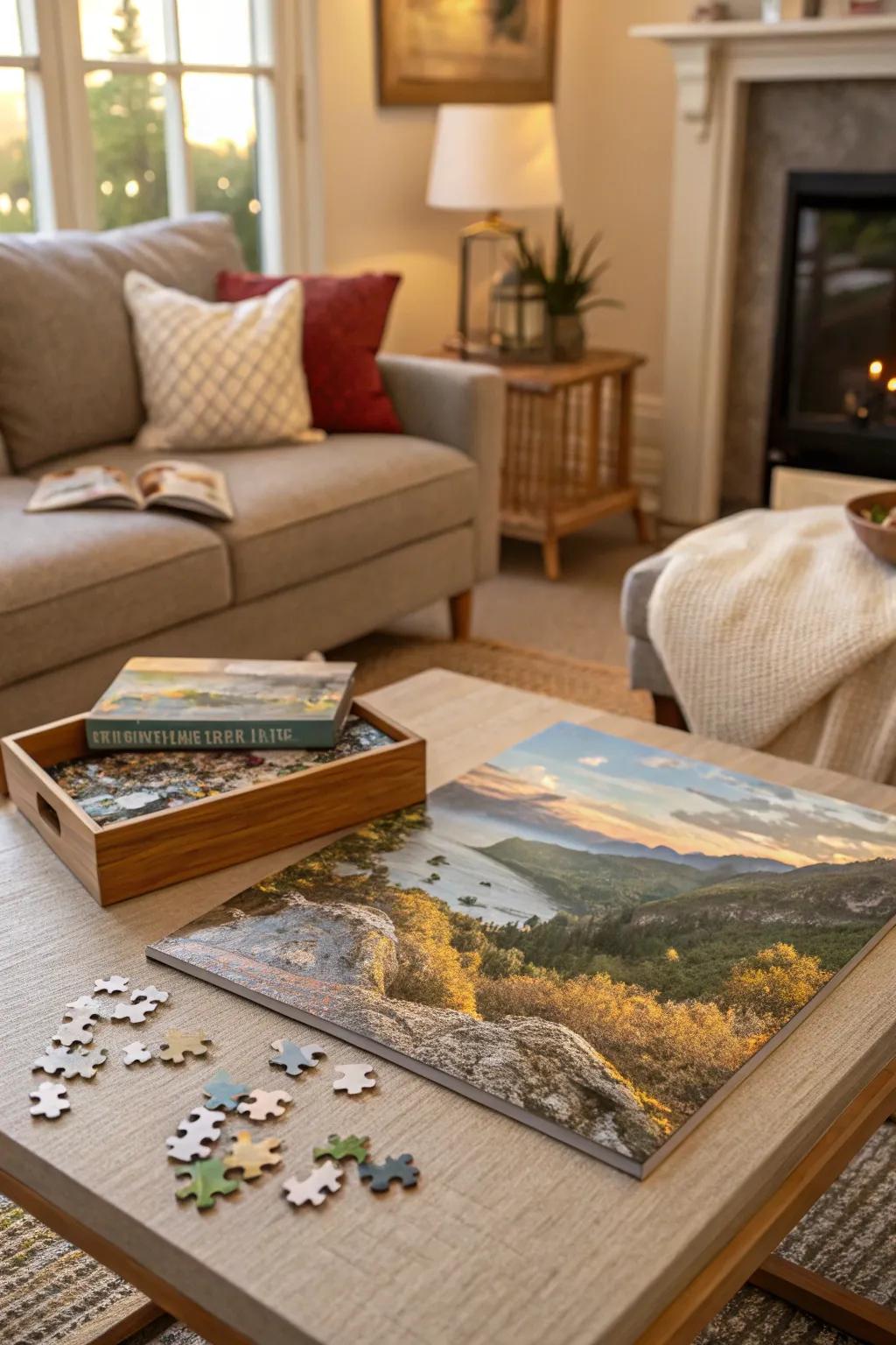 A custom jigsaw puzzle turning memories into fun.