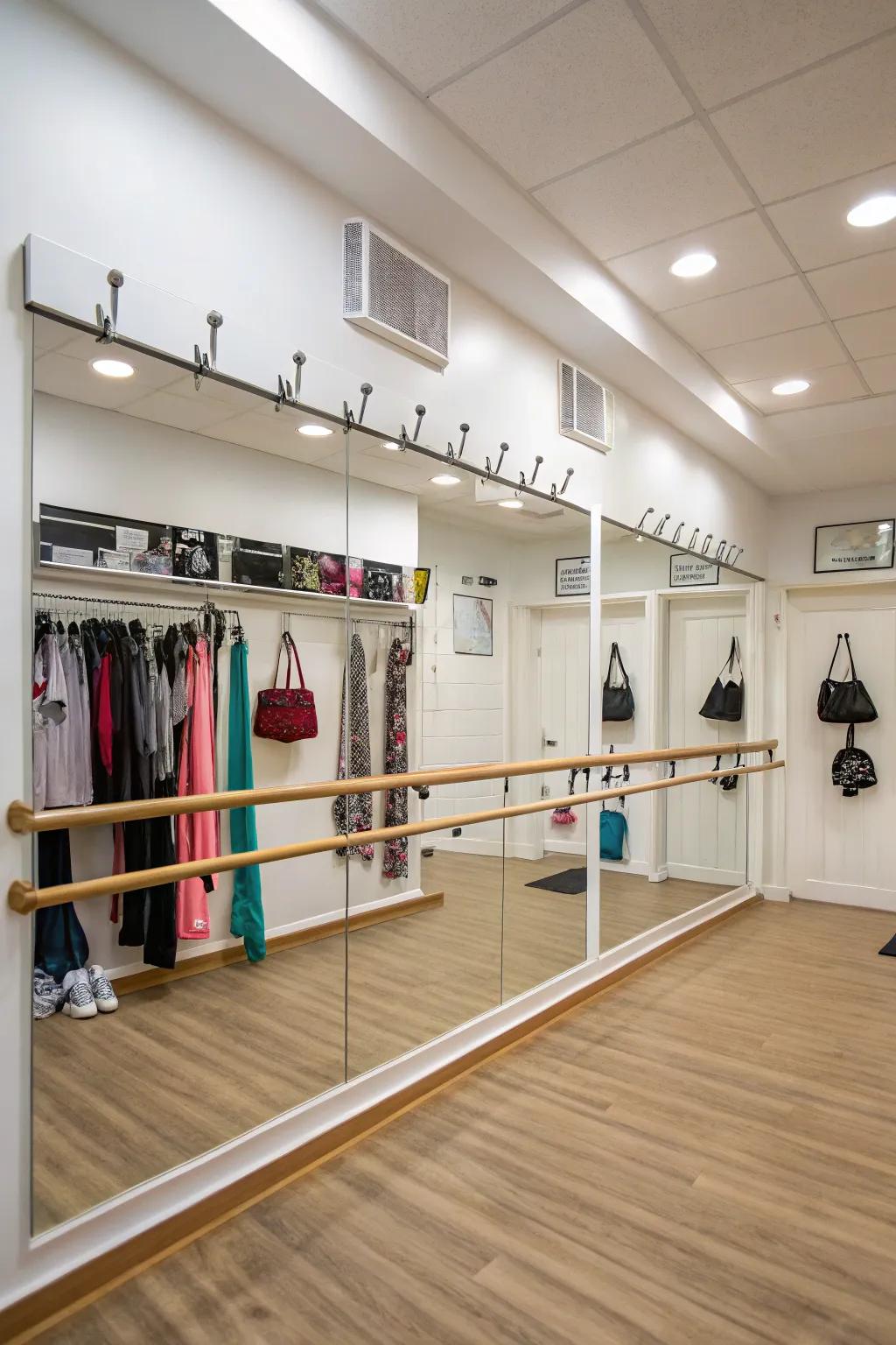 Make efficient use of vertical space to maintain a tidy and functional studio.