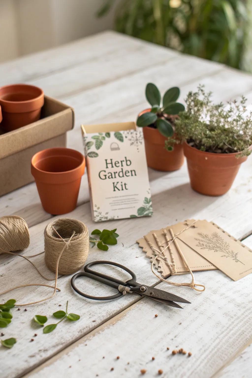 Create a personal oasis with this charming DIY herb garden kit – a perfect blend of simplicity and natural beauty.