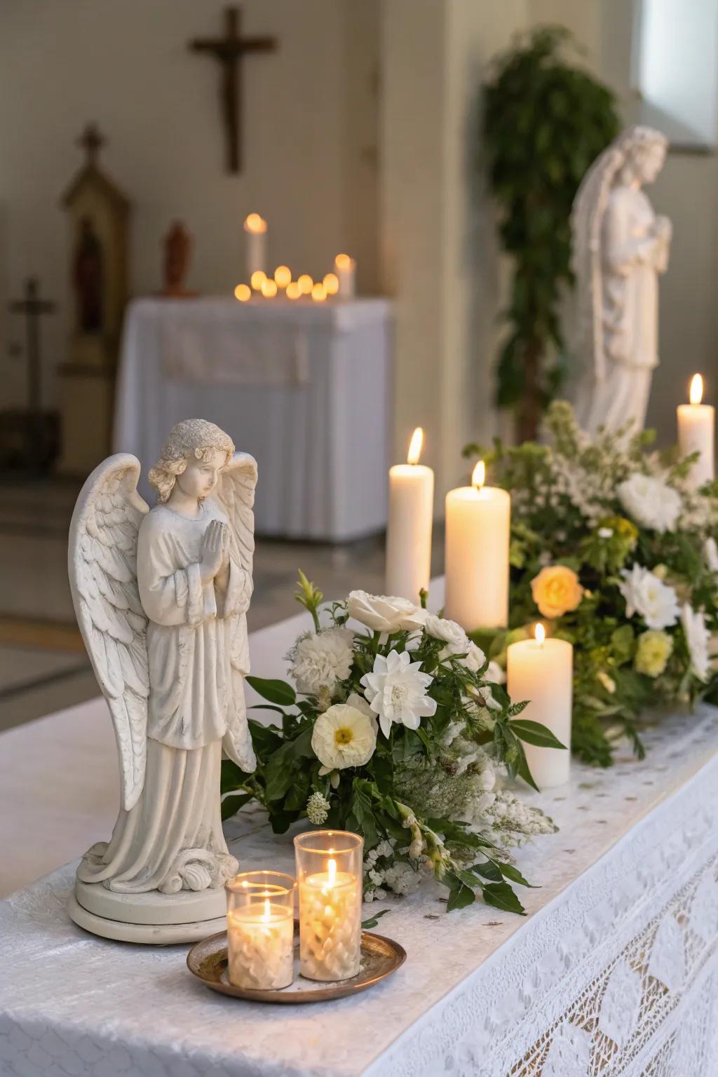 An angel table offering a comforting and spiritual ambiance.