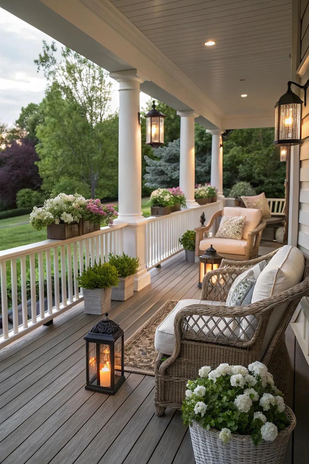 A veranda adds classic elegance and sophistication to this traditional deck.