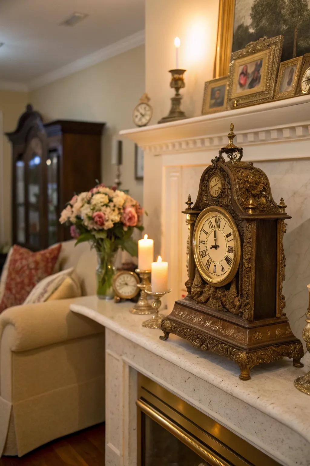 Add charm with a vintage inspired clock.