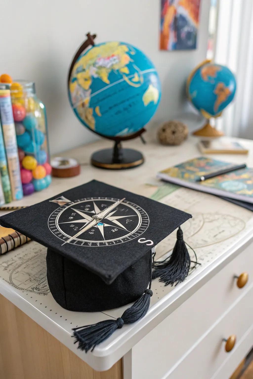 Dream big with an adventure awaits graduation cap.