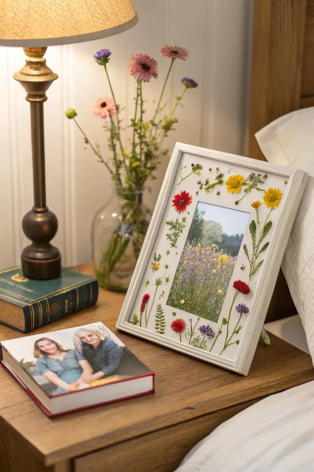 Capture nature's beauty with a pressed flower frame.