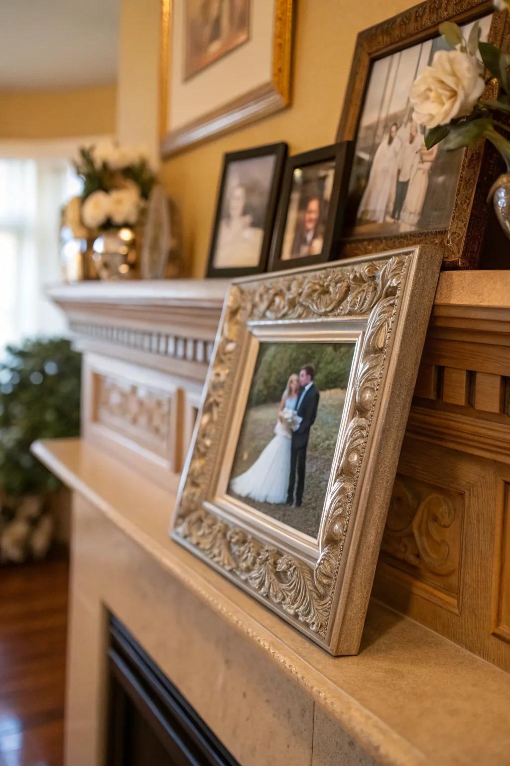 A custom engraved frame turning photos into keepsakes.