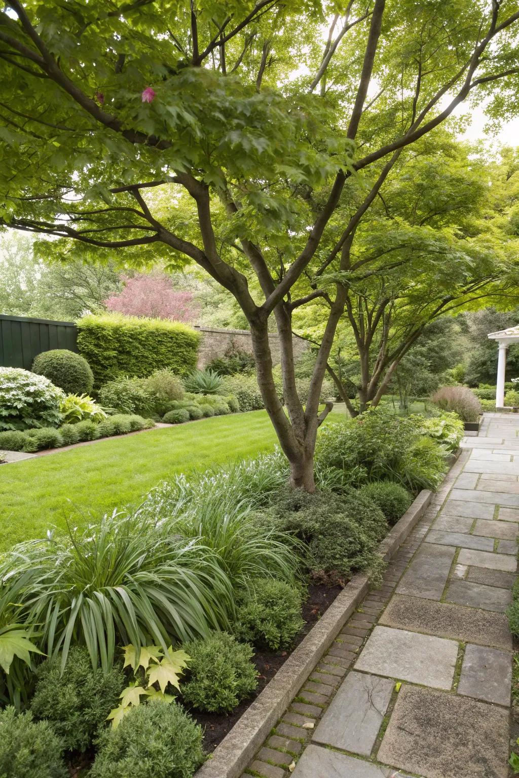 Liriope provides versatile edging in shaded gardens.