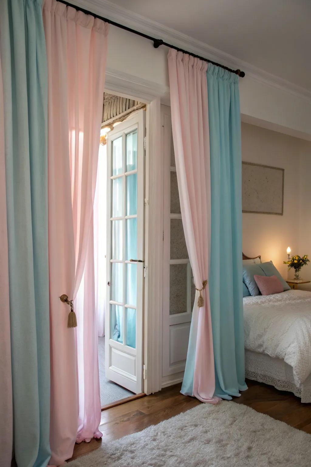 Pastel hues offer a soft and calming ambiance.