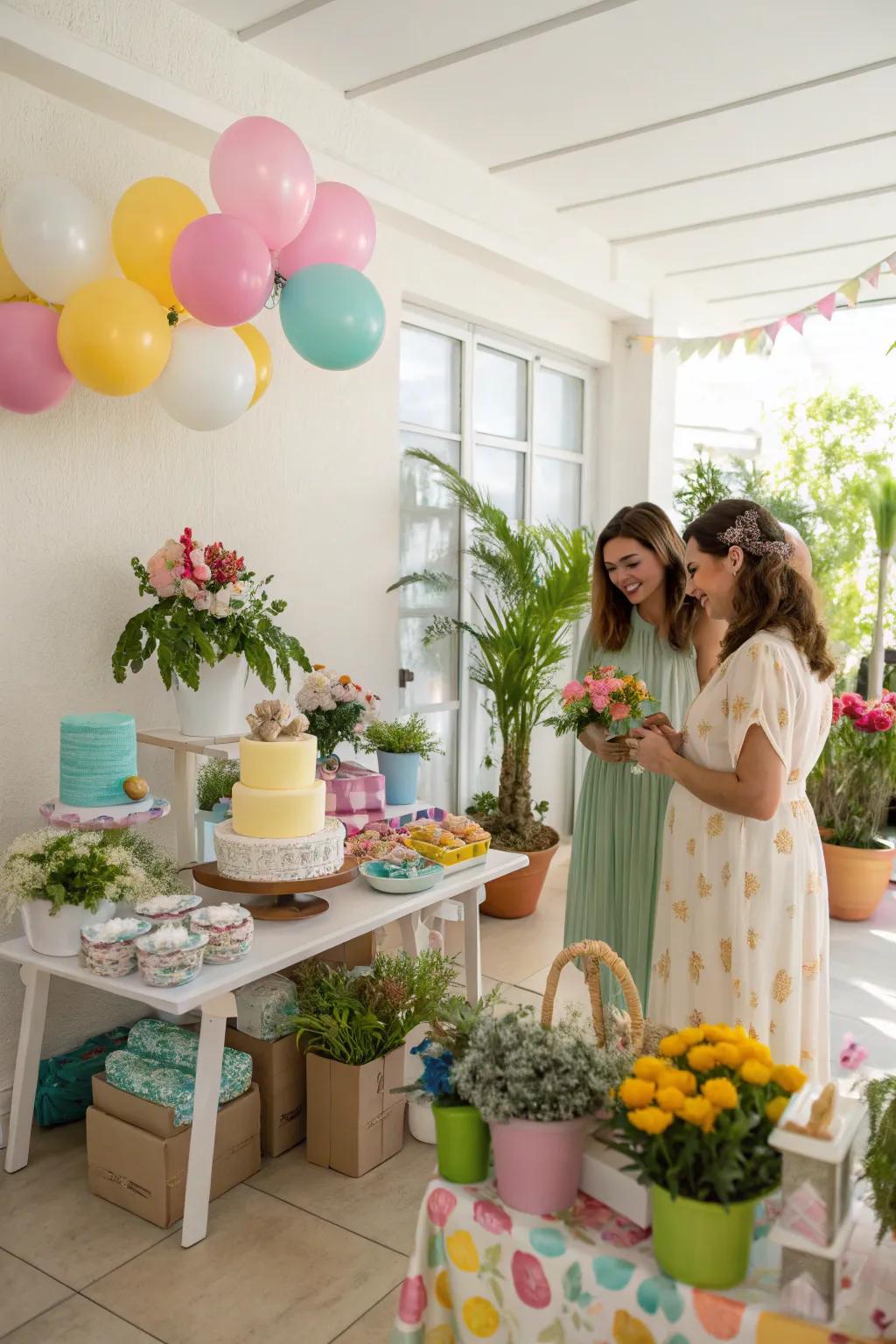 Nature-inspired elements for a fresh baby shower