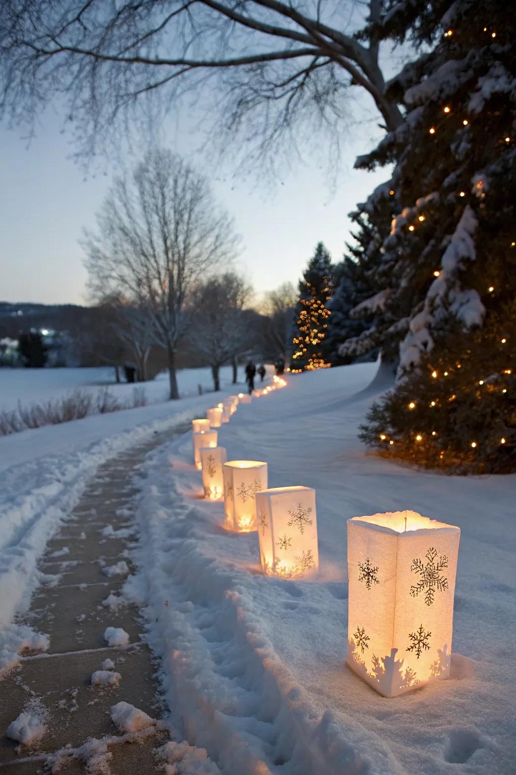 Light up your path with enchanting winter luminaries.