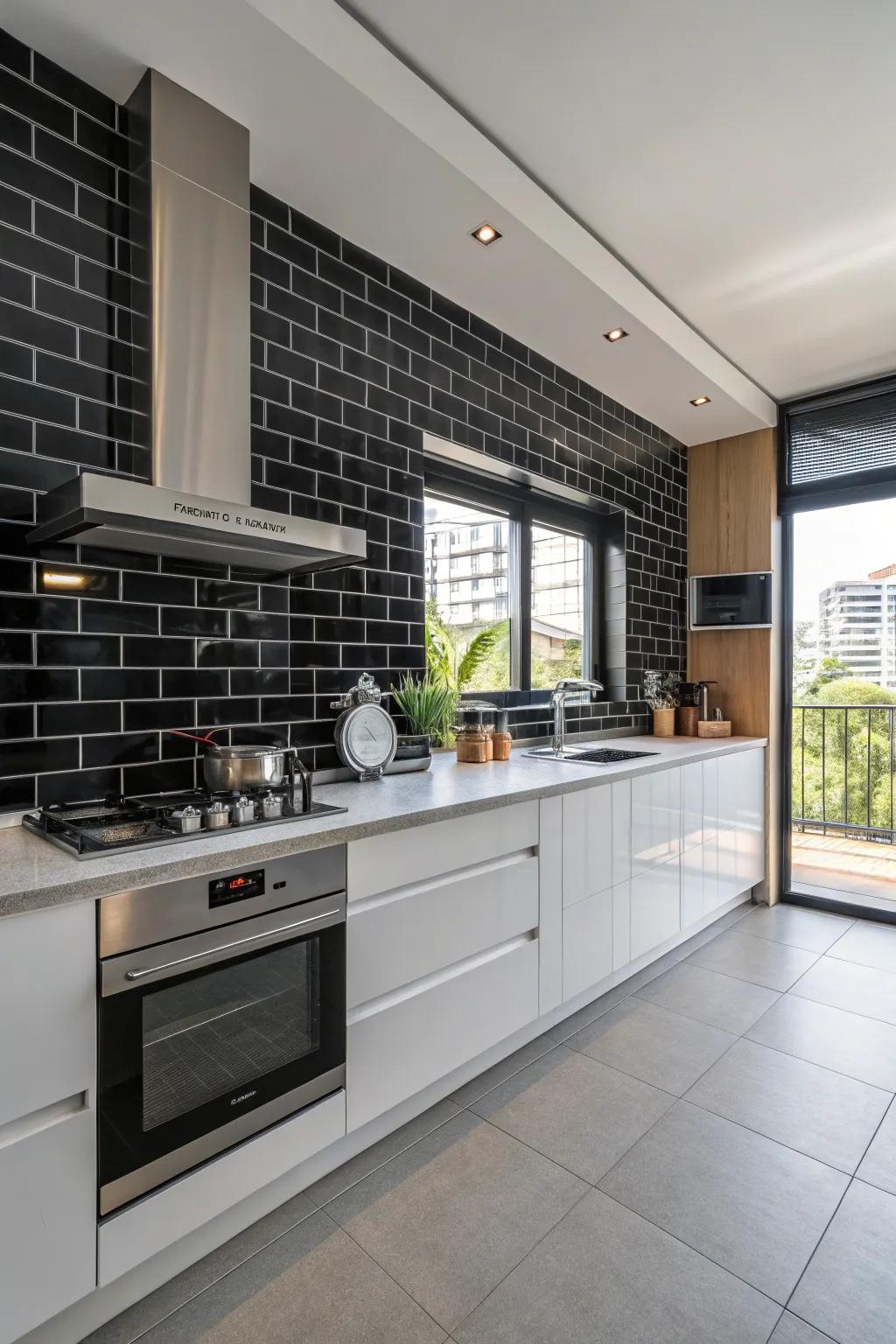 Black backsplashes add drama and sophistication to your kitchen.