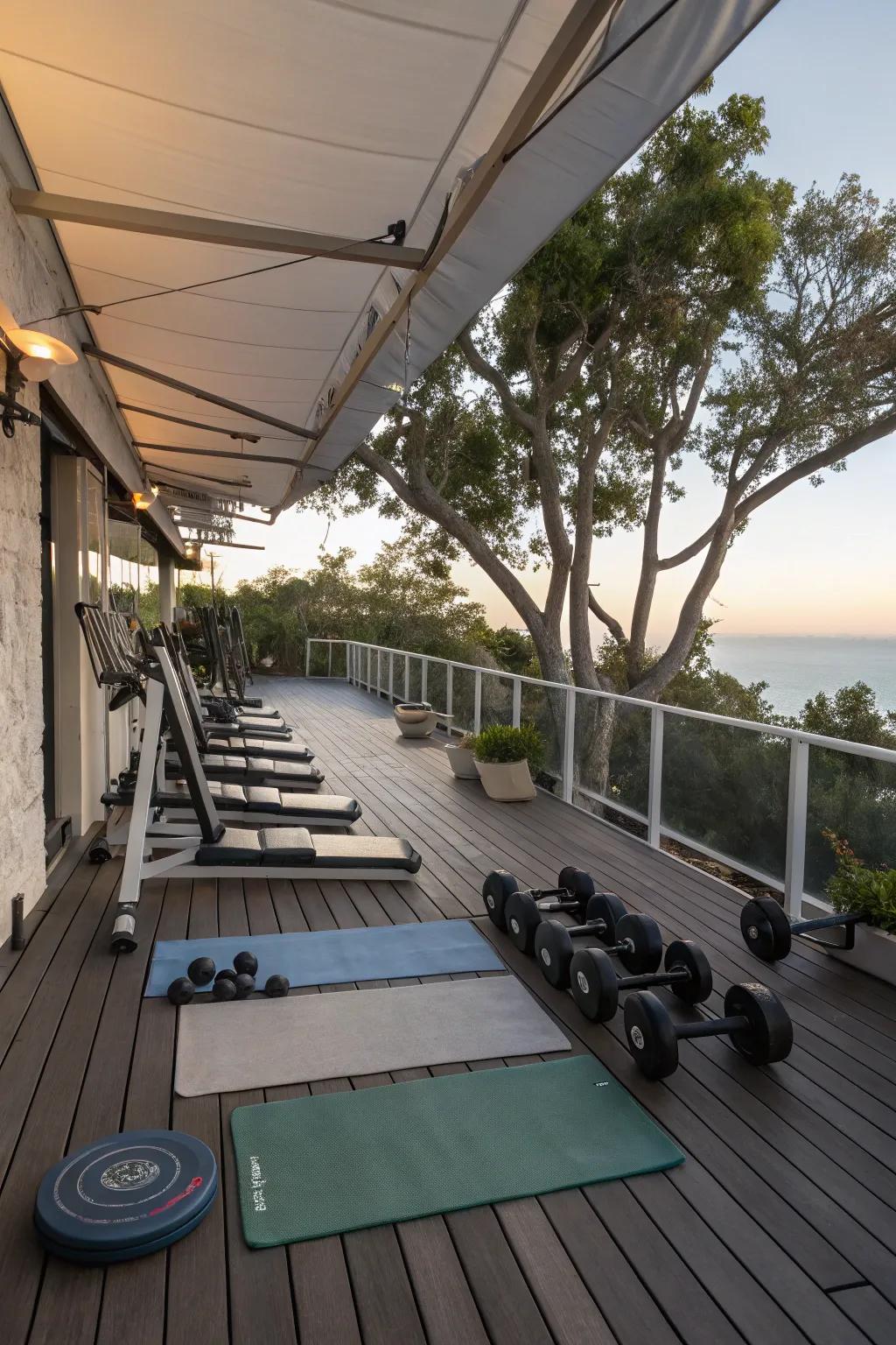 An invigorating deck layout for fitness enthusiasts.