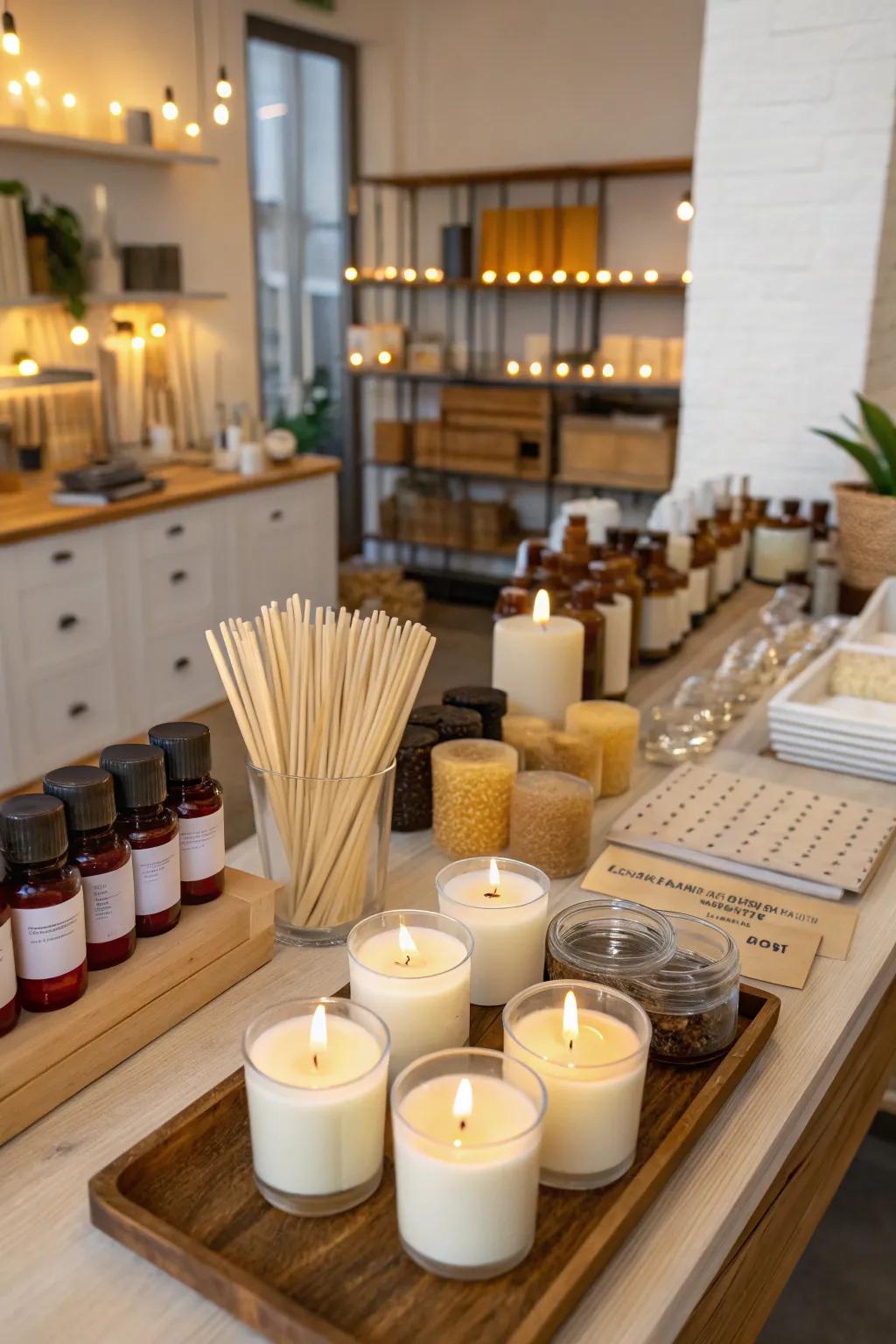 Candle making nook: illuminating creativity with fragrance.