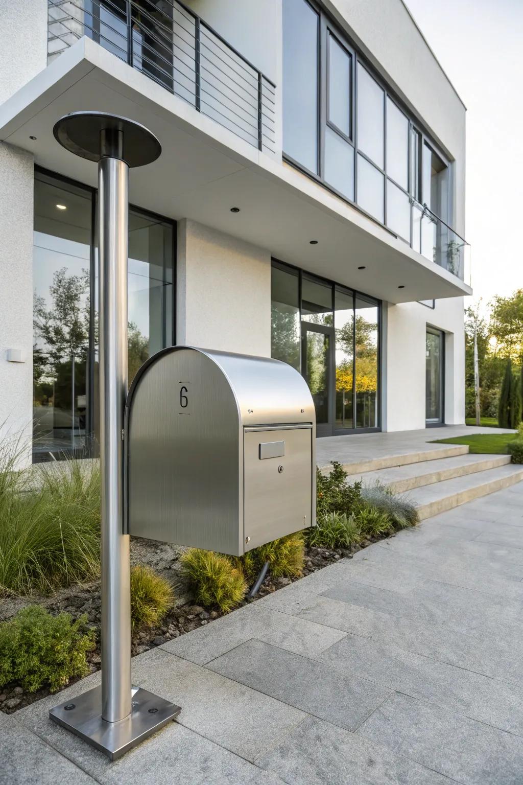 Contemporary curves add elegance to mailboxes.