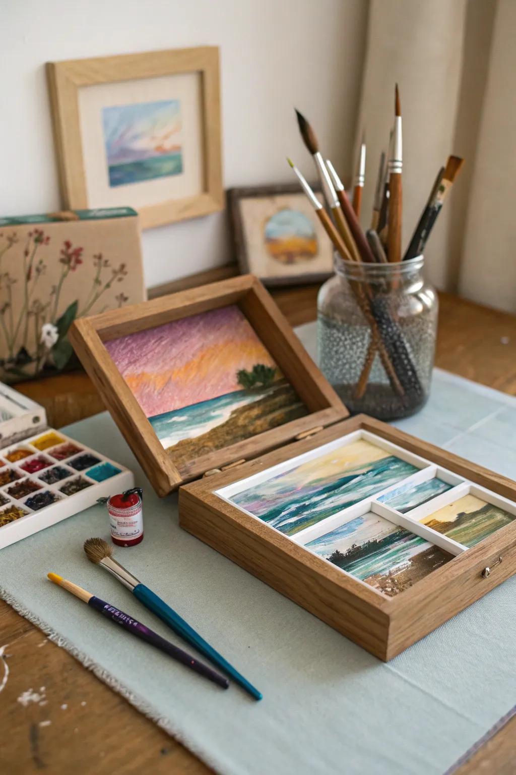 An artistic expression shadow box for creatives.