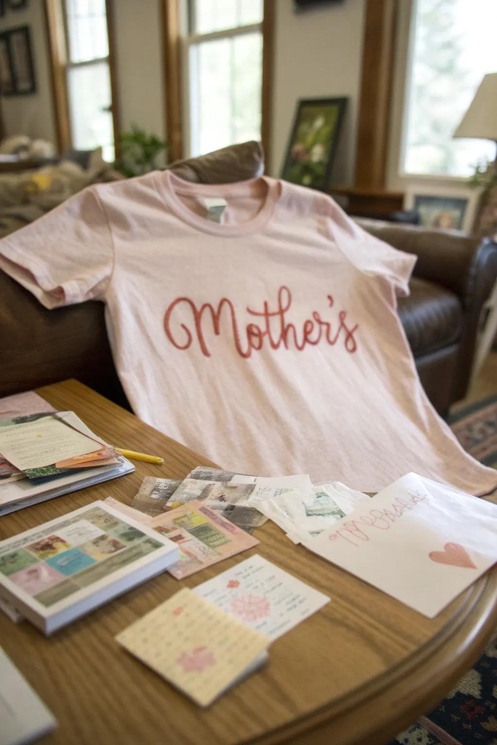 A shirt with a personal handwritten message.