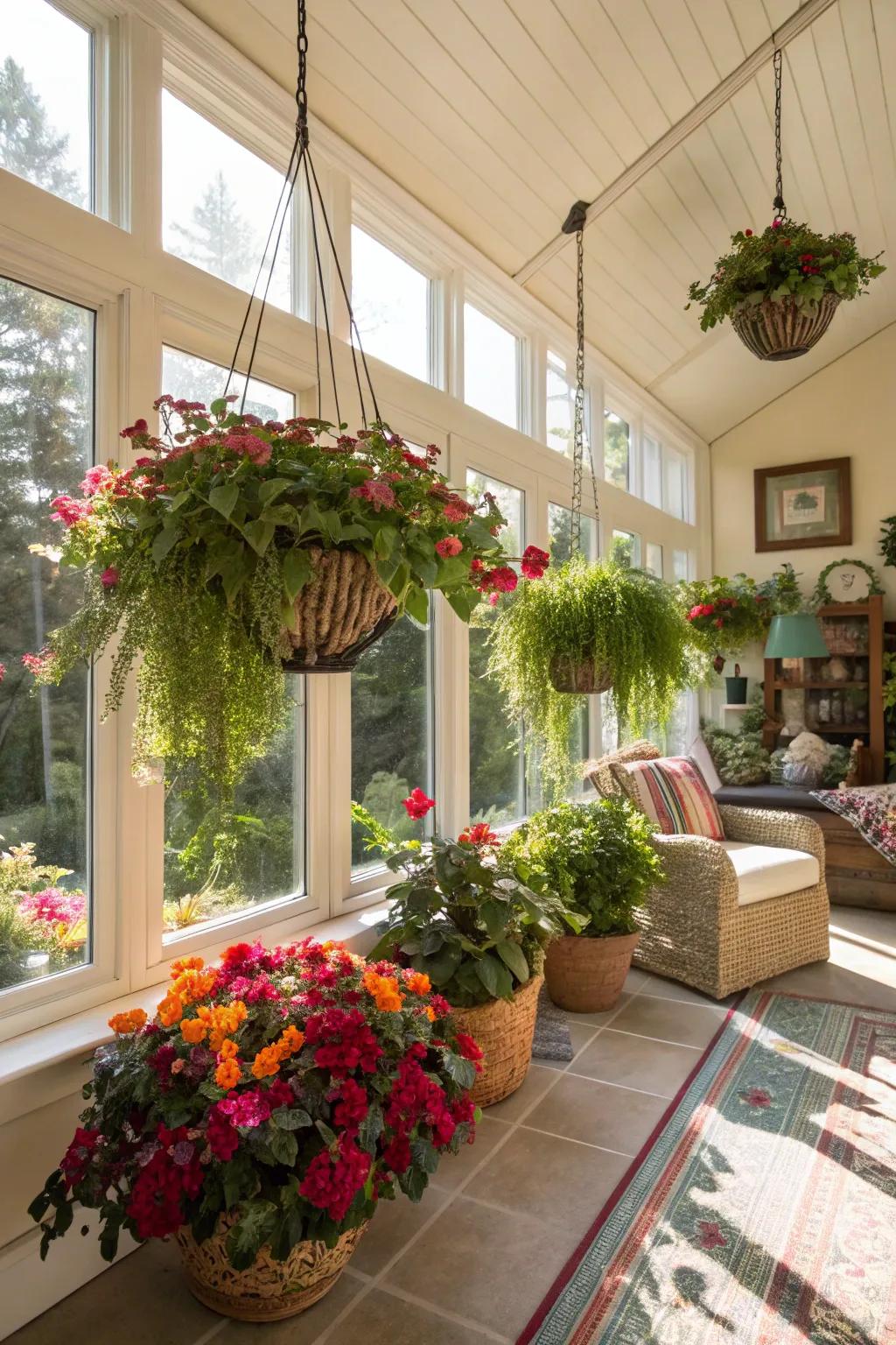 Eclectic and vibrant plant display.