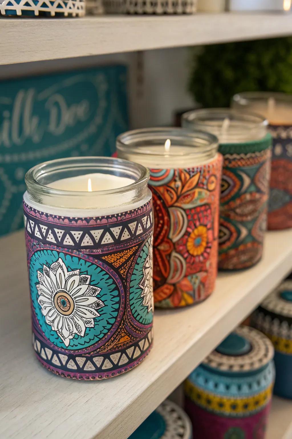 Light up your home with custom polymer clay candle jars.